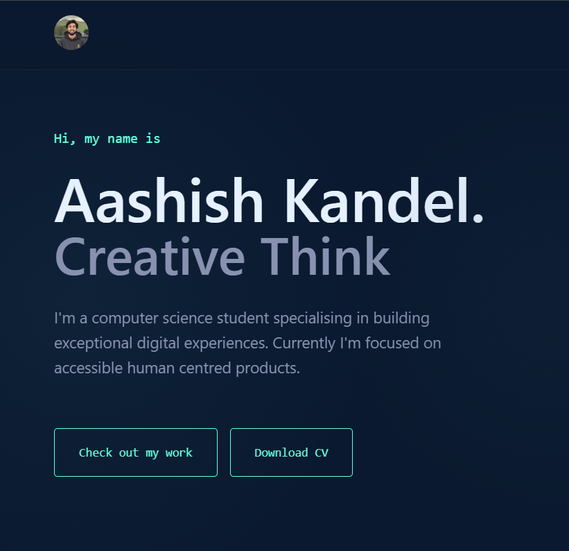 Portfolio Website screenshot
